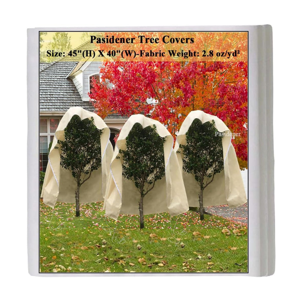 Plant Covers Freeze Protection 2.8oz 3 Packs 45"x40" Winter Tree Covers Frost Blankets for Outdoor Plants with Zipper
