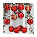 Poen 12 Pcs 6 Inch Elegant Christmas Ball Ornaments Shatterproof
