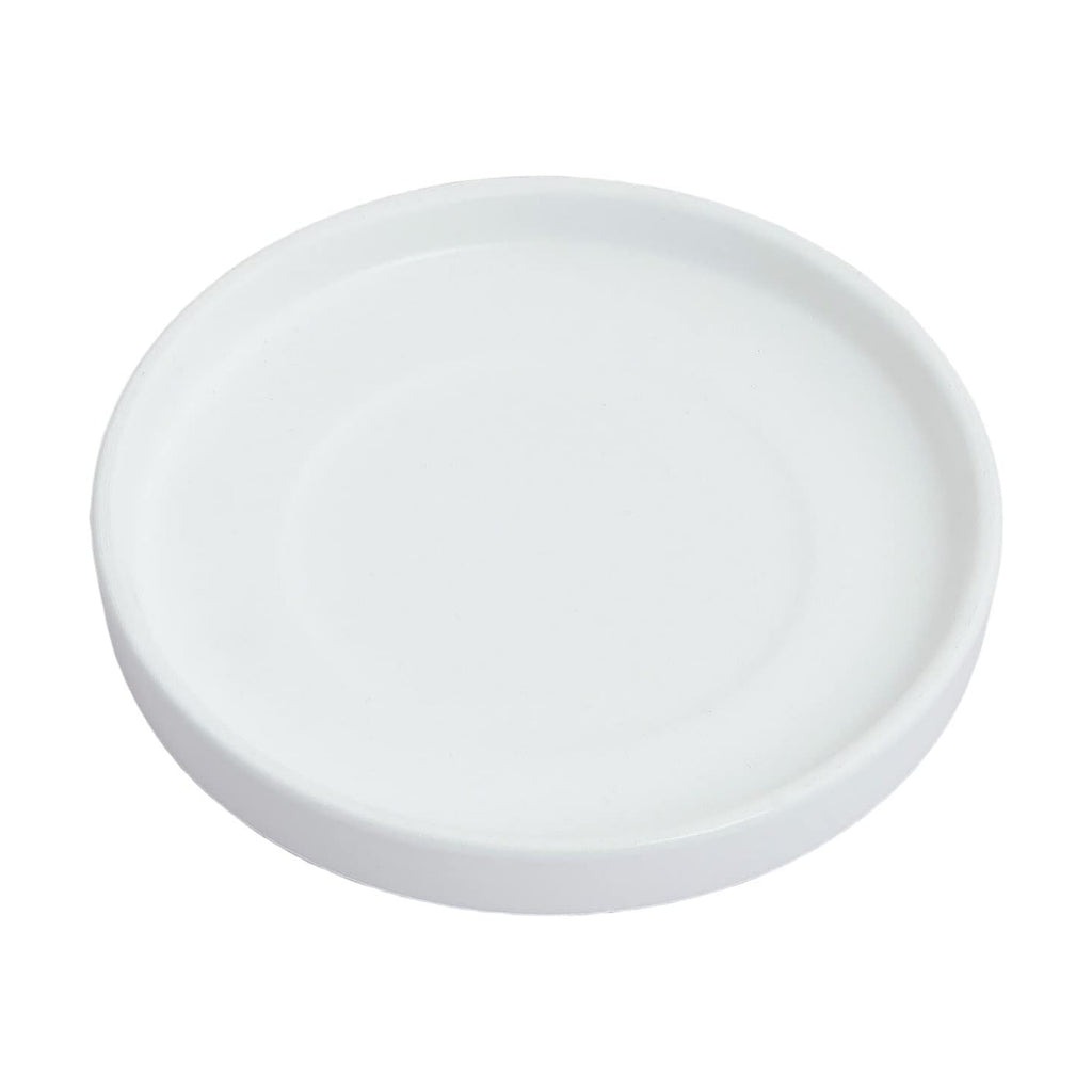 9 Inch Large Ceramic Saucer - Drainage Tray for Plant Pot (Matte White) | 9" Ceramic Plant Saucer for 7" & 8.5" Pots