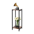 Dipion 31 Inch Tall Plant Stand Indoor,2 Tier Pedestal Stand,Rustic Brown | Rock-Solid Stability,Adjustable