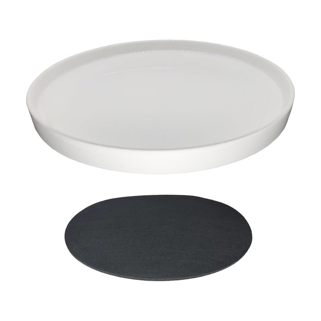 Yukfona Ceramic Plant Saucer Tray 1 Pcs 12 Inch White, 12.5" OD x11.9 ID x1.6 Deep| Fits Flower pots Bottom≤ 11.9"