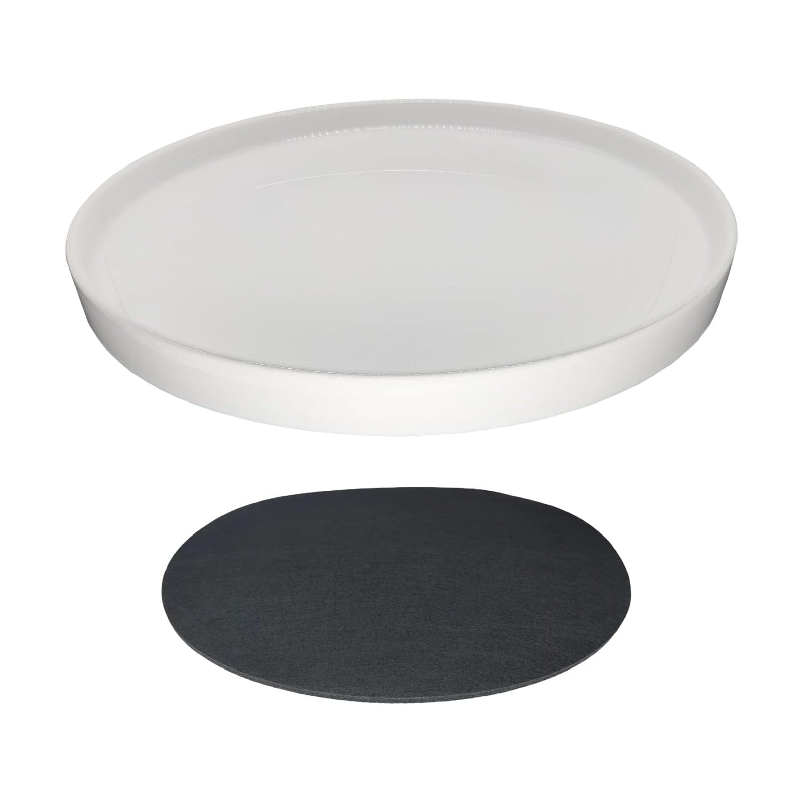 Yukfona Ceramic Plant Saucer Tray 1 Pcs 12 Inch White, 12.5" OD x11.9 ID x1.6 Deep| Fits Flower pots Bottom≤ 11.9"