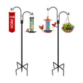 XDW-GIFTS Double Shepherds Hooks for Outdoor, 2-Pack Heavy Duty Garden Pole for Hanging Bird Feeder, Plant Baskets, Solar Light Lanterns, Garden Plant Hanger Stands with 5 Base Prongs