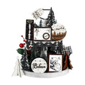FairySandy 15 Pcs Christmas Tiered Tray Decor Christmas Wooden Sign Decor