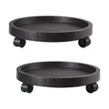 2 Pack of 14.2 Inch Planter Caddies Rolling Saucer Caddy with Wheels, Heavy Duty Wheeled Stand for Potted Plant, Round