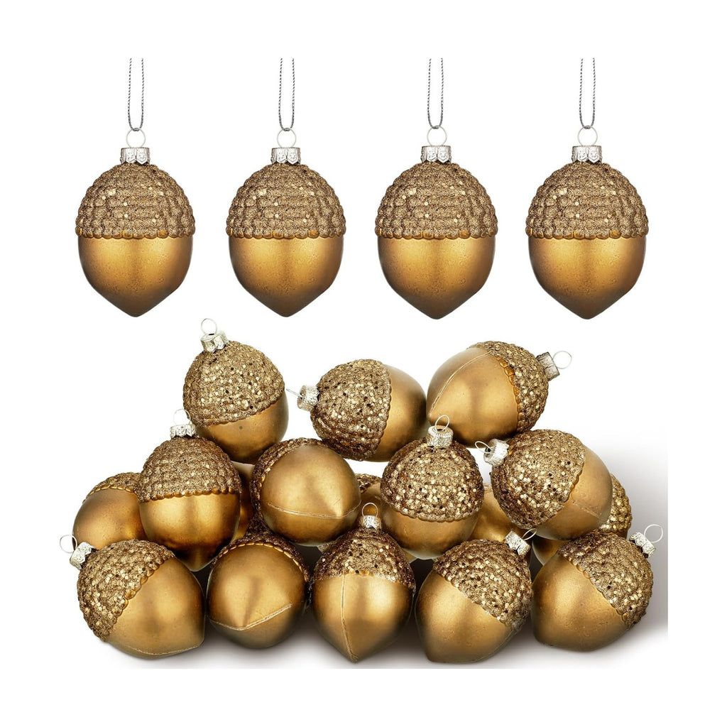 Lyrow 12 Pcs Christmas Acorn Ornaments Artificial Acorn Hanging Decor