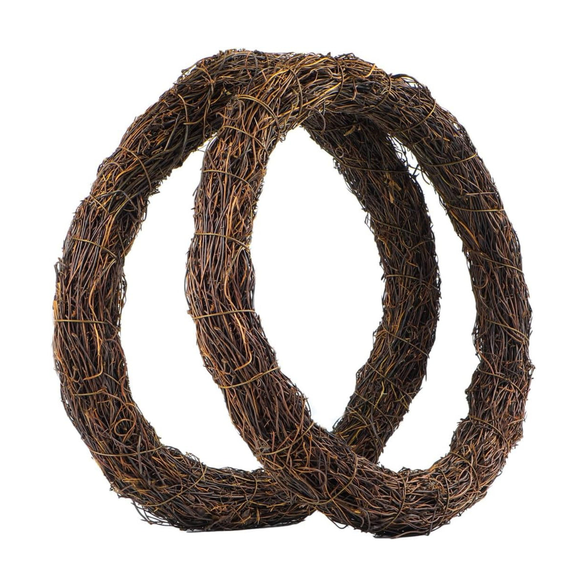 Natural Grapevine Wreath for Crafts - 14 Inch Round Rattan Twig Wreath Base - DIY Wreaths Making Supplies for Decor - 2 Pack