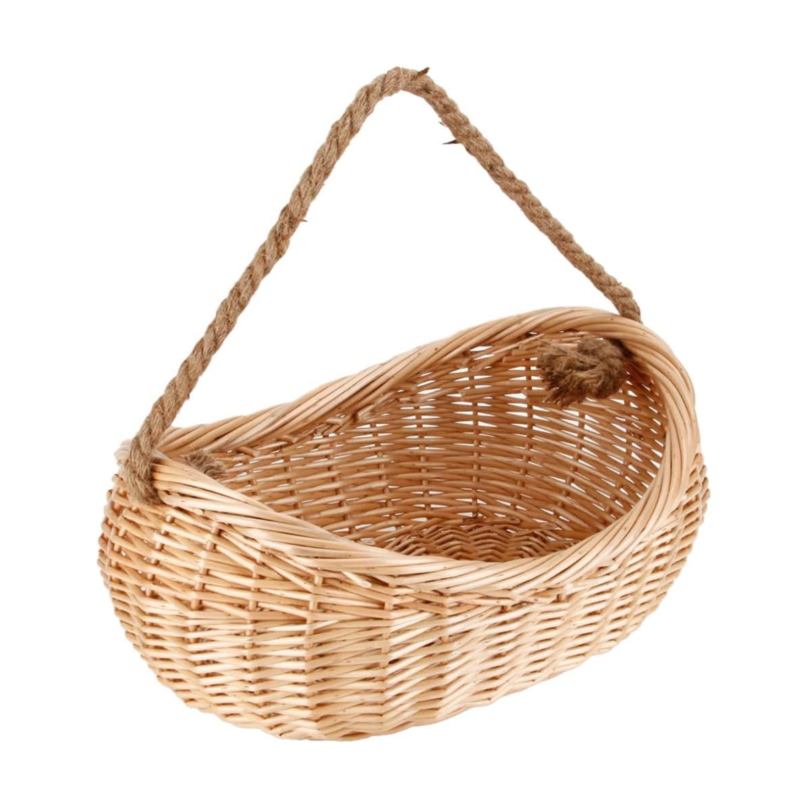 JJSQ Wicker Woven Basket with Jute Rope Handle Garden Harvest Basket Wicker Storage Baskets for Picnic, Easter