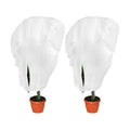 2Pcs Plant Covers Freeze Protection, 7.9 X 6.6 Ft Frost Cloth Winter Plant Covers with Drawstring and Zipper, 2.5
