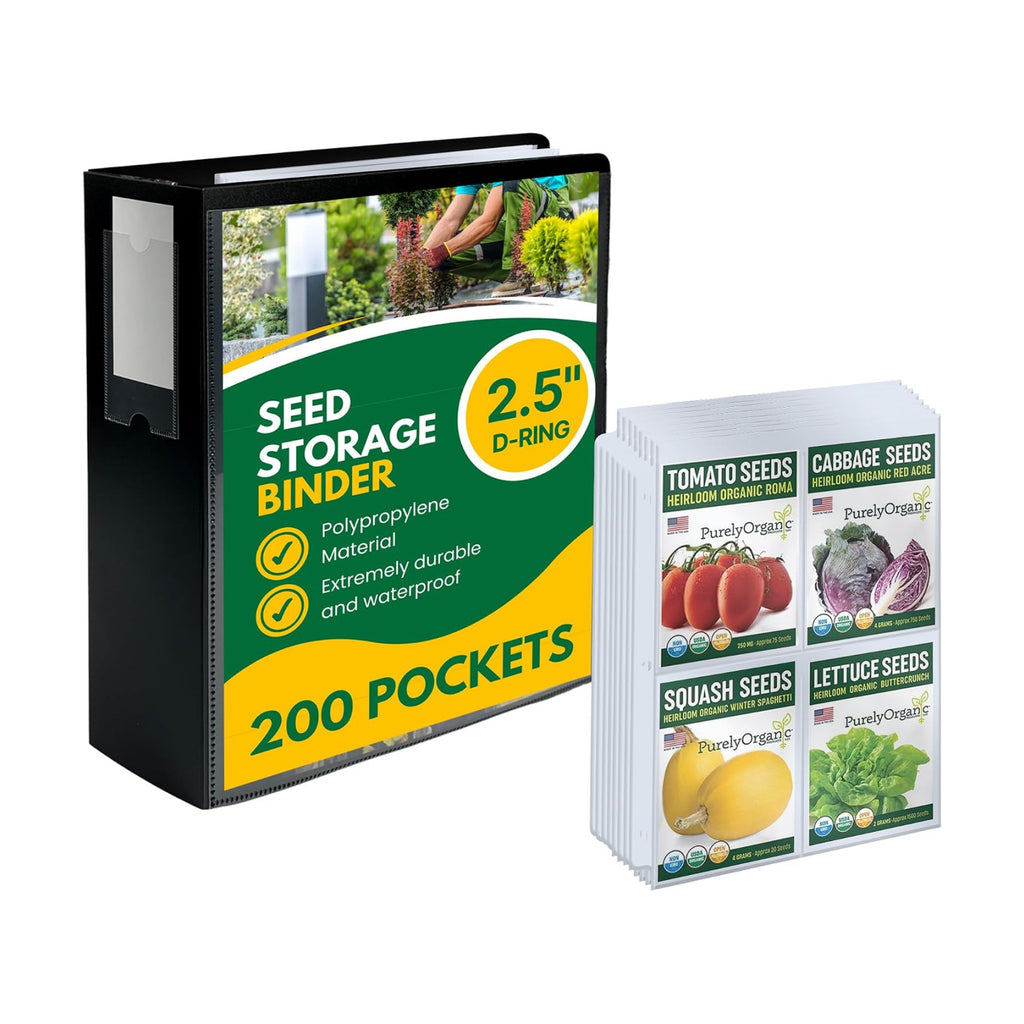 Performore Heavy-Duty Seed Storage Kit for Organizing Seed Packets, with 200 Pockets, 3.5 x 5.25'' Pocket Size, 50