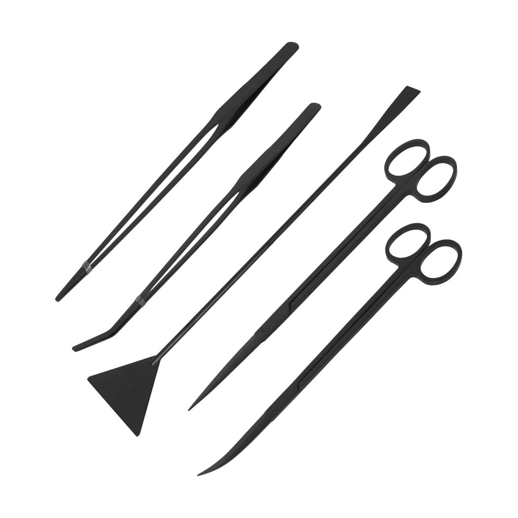 Mandala Crafts Black 12 Inch Aquascaping Tool Kit for Aquarium Terrariums | Rust Resistant Stainless Steel Spatula