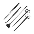Mandala Crafts Black 12 Inch Aquascaping Tool Kit for Aquarium Terrariums | Rust Resistant Stainless Steel Spatula