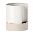 Nihow Ceramic Self Watering Plant Pot for Indoor Plants, 8 Inch,Cream White