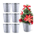 Zhehao 6 Pcs Christmas Galvanized Bucket 5.9'' Metal, Classic Style