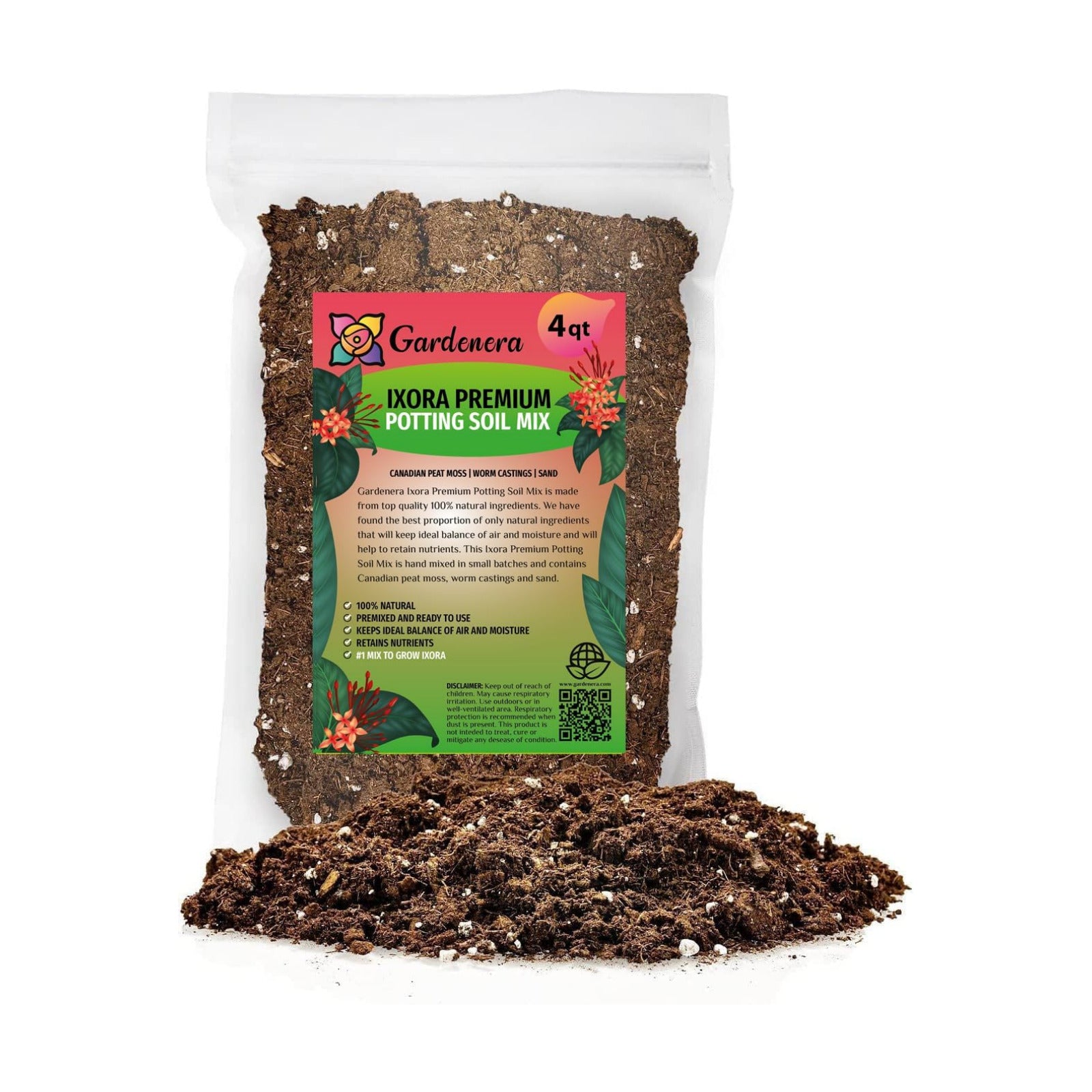 Ixora Potting Mix - Promote Strong Roots and Abundant Flowers with Our Premium Blend - 4 Quart