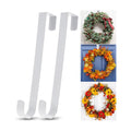12" Wreath Hanger 2 Pack White Door Wreath Hangers for Front Door