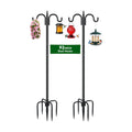 Gtongoko Bird Feeder Pole for Outdoors Heavy Duty, 2 Pack 92 Inch Double Shepherds Hook with 5-Prong Stable Base, 3/4