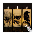 Eldnacele Skull Halloween Flameless Candles Battery Operated Remote Timer