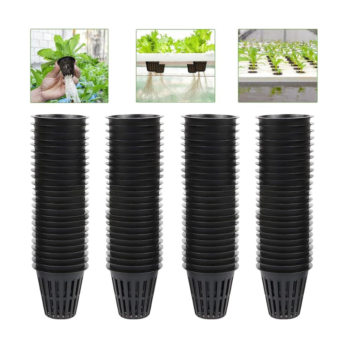 100 PCS 2 Inch Heavy Duty Net Pots, Slotted Mesh Hydroponic Cups for Garden, Plant Nursery Net Cups for Hydroponics and Aquaponics