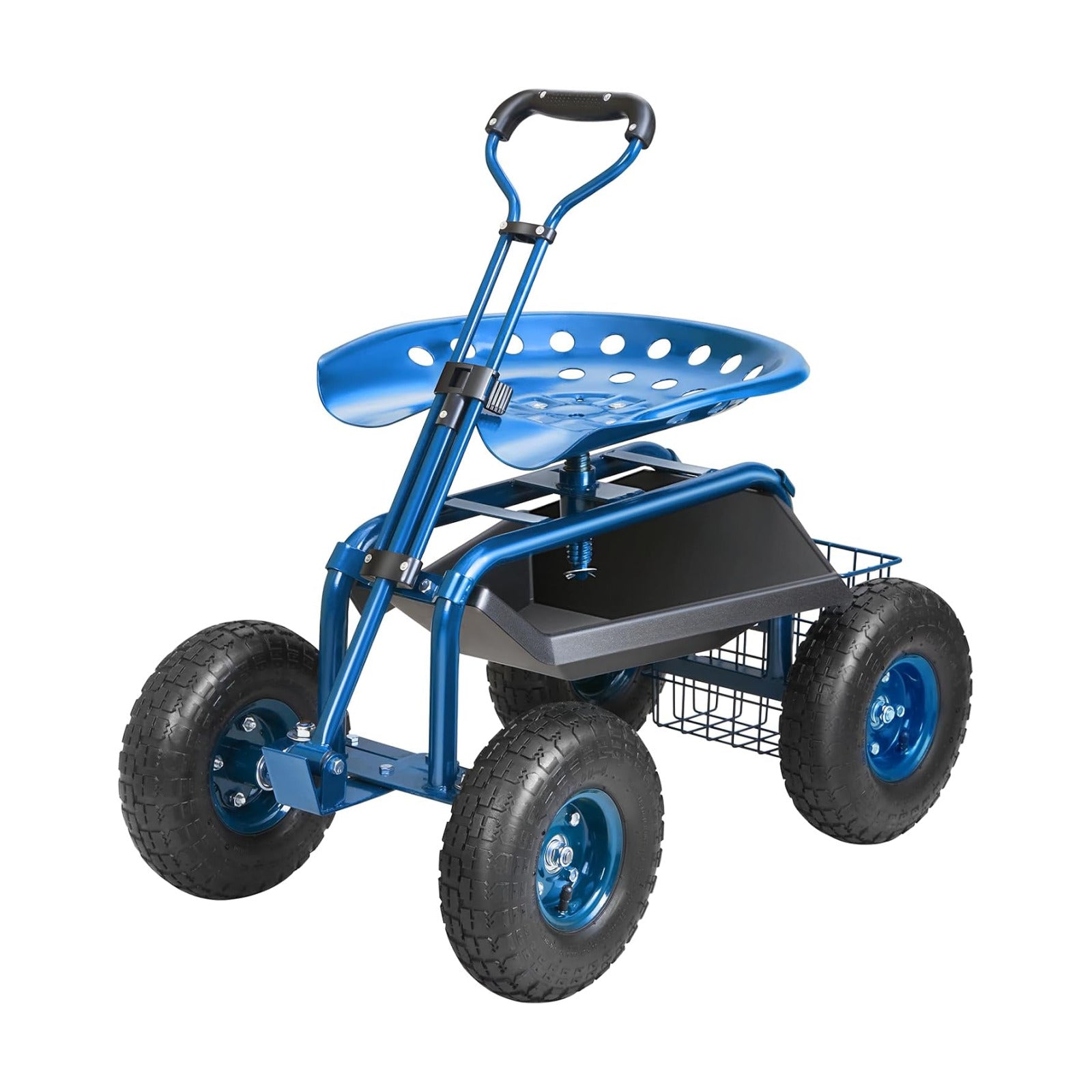 VEVOR Garden Cart Rolling Workseat with Wheels, Gardening Stool for Planting, 360 Degree Swivel Seat, Wagon Scooter