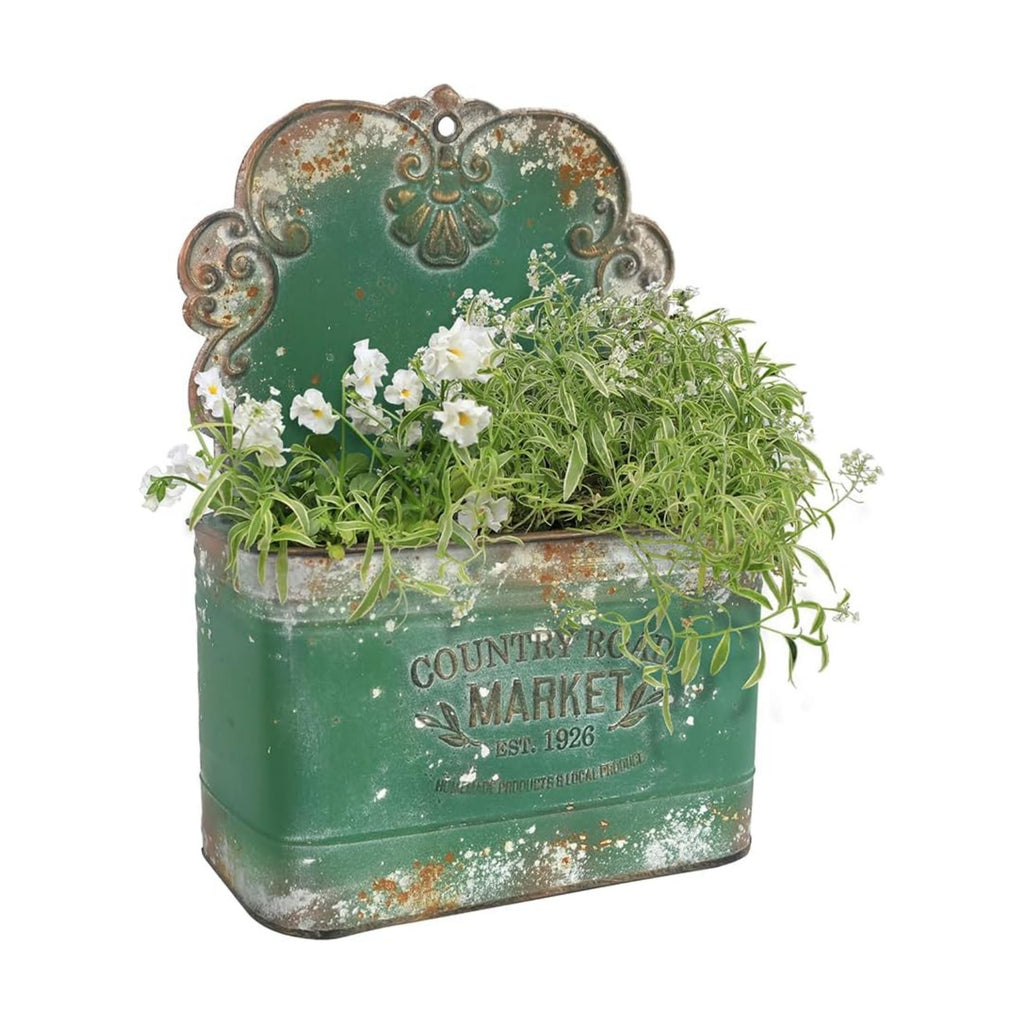 Metal Wall Planter Outdoor Wall Hanging Planter Rustic Wall Mount Planter Outdoor Wall Planter for Farmhouse Garden
