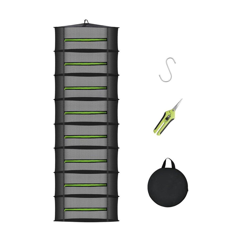 MEKOLIFE 8‑Layer Herb Drying Rack Hanging, Large Mesh Dryer Net
