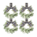 Syhood 4 Pcs 9" Mini Christmas Wreaths for Kitchen Cabinets Vivid Style