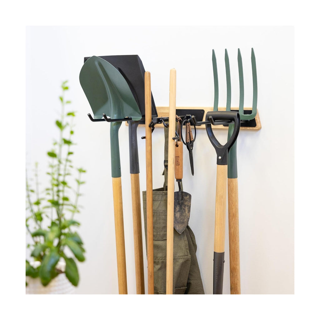 StoreYourBoard BLAT Tool Wood Yard Tool Organizer, Solid Steel Holds 125 lbs, Garage Wall Mount Hooks for Shovels Rakes