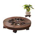 Wooden Plant Stand with Wheels, Rolling Planter Caddy, Heavy Duty | Built‑in Drip Tray,No Assembly Required,Lockable