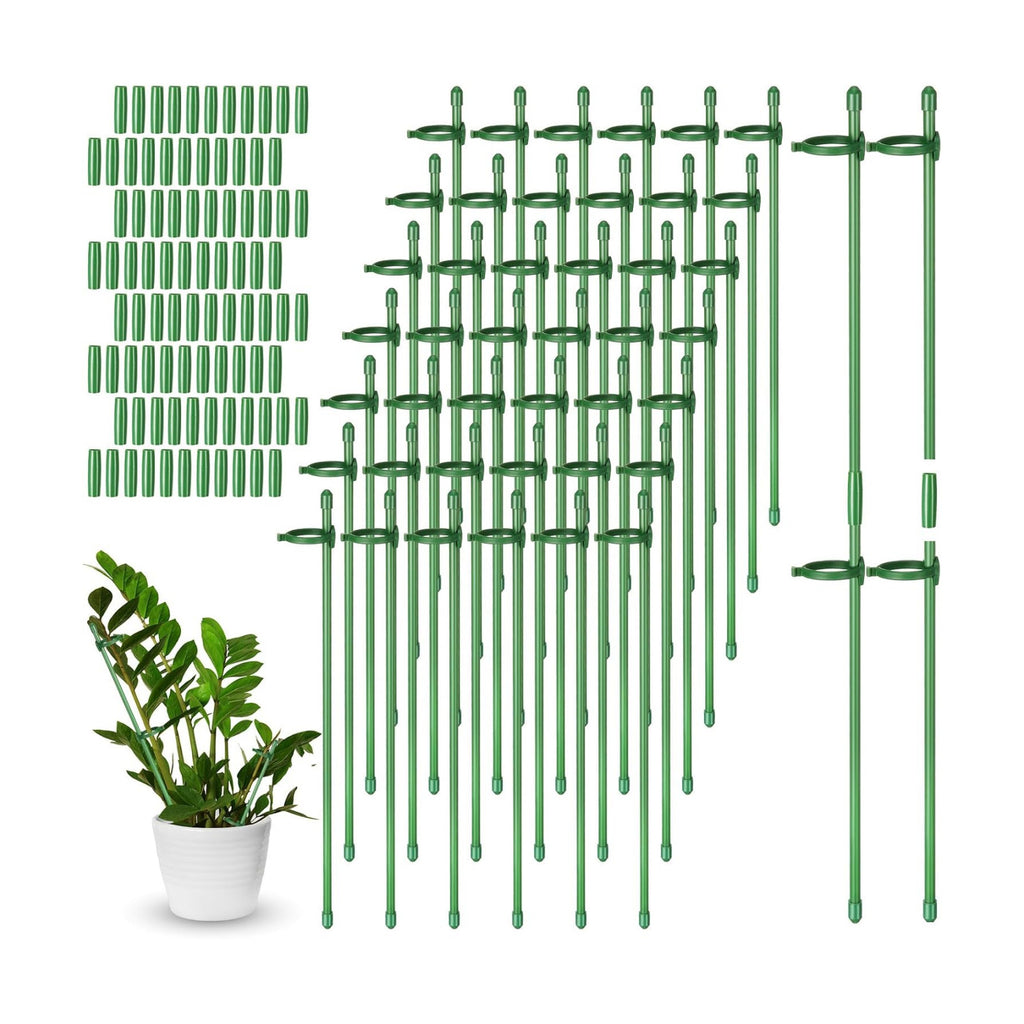 meekoo 120 Pcs 12 Inch Adjustable Plant Support Stakes for Indoor Outdoor Garden Orchid Stick Single Stem Plant Cage