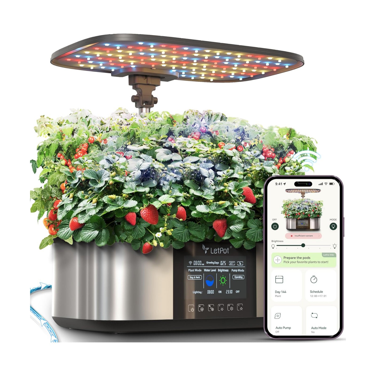 LetPot LPH-Max Hydroponics Growing System Kit, 21 Pods APP & WiFi Automatic Controlled Smart Indoor Garden with 36W LED
