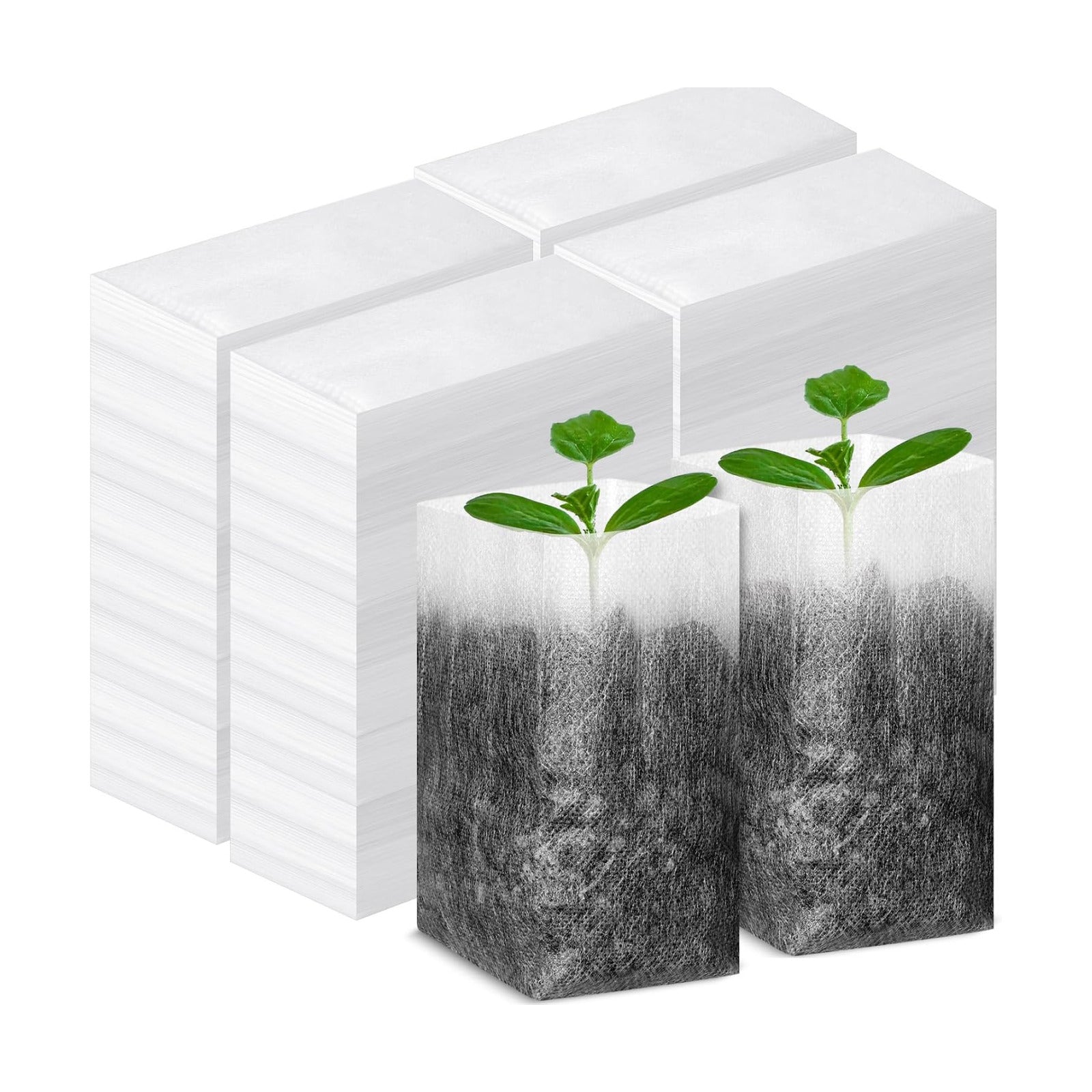 1000 Pcs Seed Non Woven Plants Nursery Bags 5.9 x 6.3 Inch Fabric Seedling Pots Grow Bags Plants Pouch for Vegetables