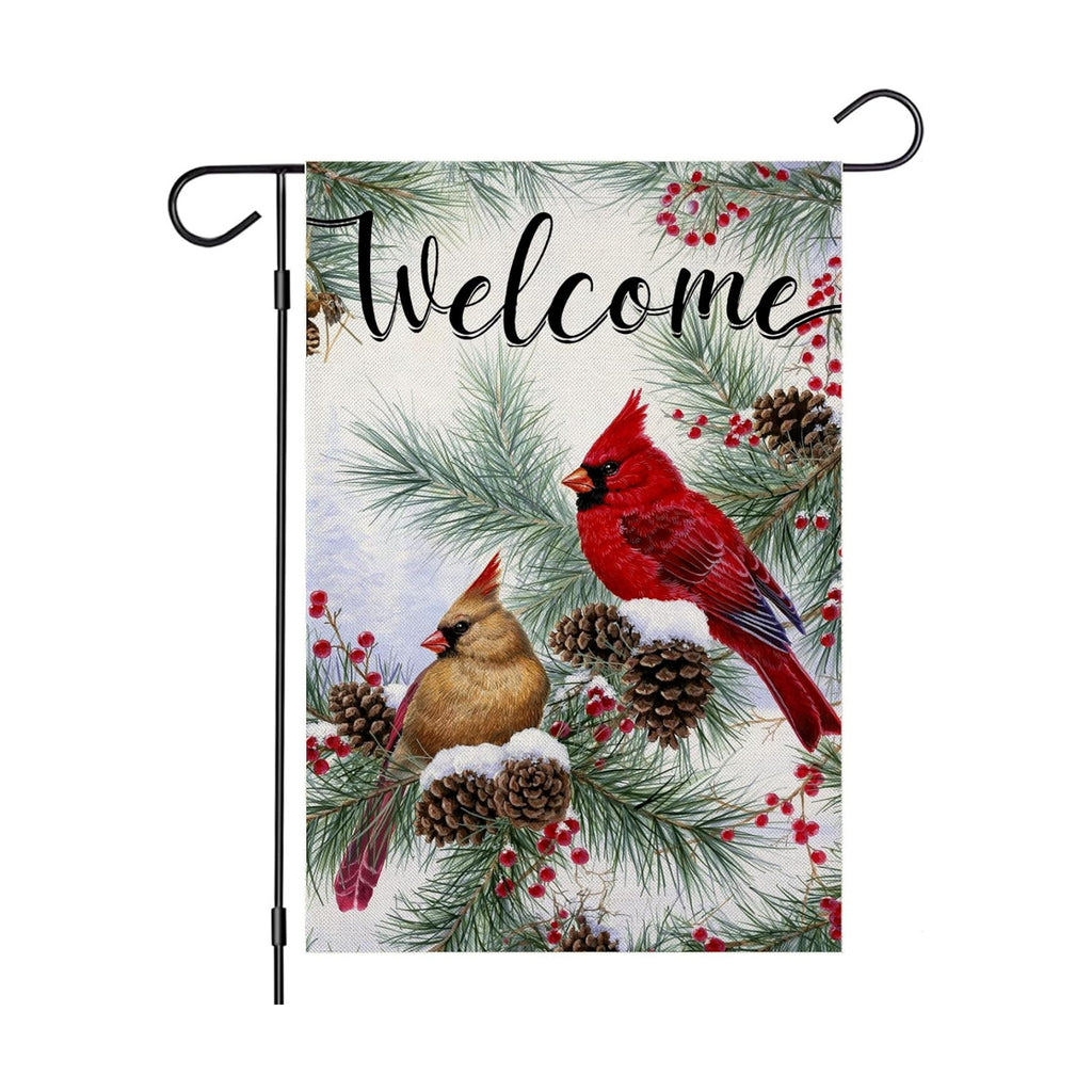 Welcome Christams Garden Flags for Outside 12x18 Inch Double Sided