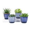 Selamica Ceramic Plant Pots, 4.6 Inch Flower Pots for Indoor Plants, Succulent Pots with Drainage Hole & Saucer