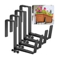 VOXOR Window Box Brackets, Adjustable Planter Box Brackets, Heavy Duty Iron Flower Box Brackets for Railings, with