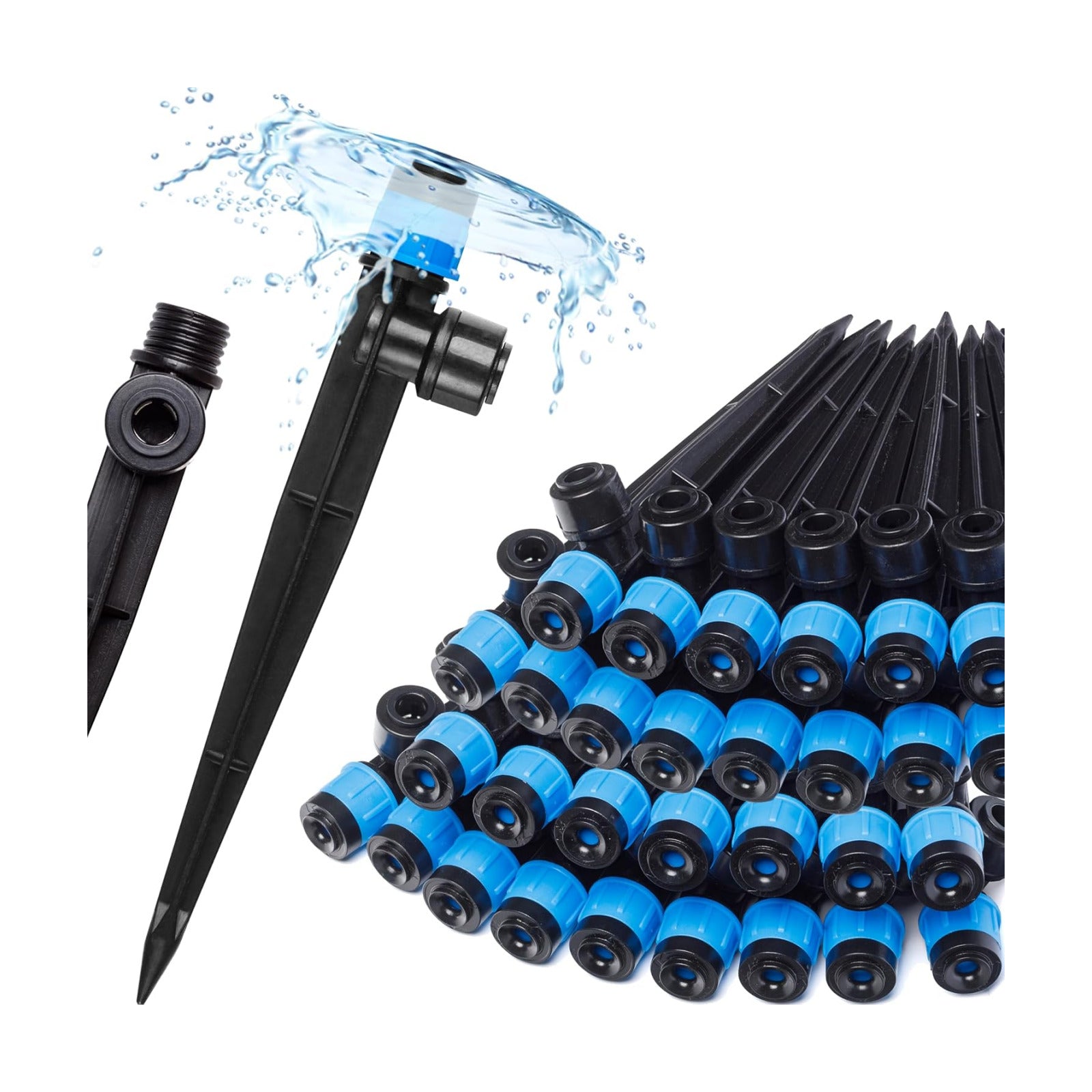 1/4" Quick Connect Irrigation Emitters Vortex Sprinker, 30 pcs | For Drip Irrigation System Kit, 360 Degree Adjustable