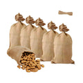 6 Pack Burlap Bags, 19.5 × 35 inch Potato Sack Race Bags Natural Jute with Rope, Reusable Grocery Bags Strong for Food