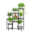 iDavosic.ly Plant Stand Indoor Outdoor, 7 Tier Metal Corner Shelf, Black | Tiered Flower Display Holder, Folding Multi