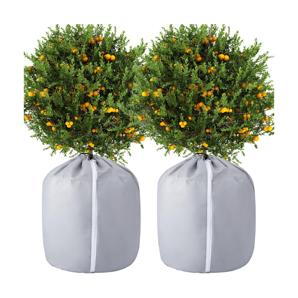 Tlswshsy 2 Pack Plant Winter Protection Pot - 27.6" x 25.6" Flower Pot Protection Bag - Anti-Frost Winter Pot Plant