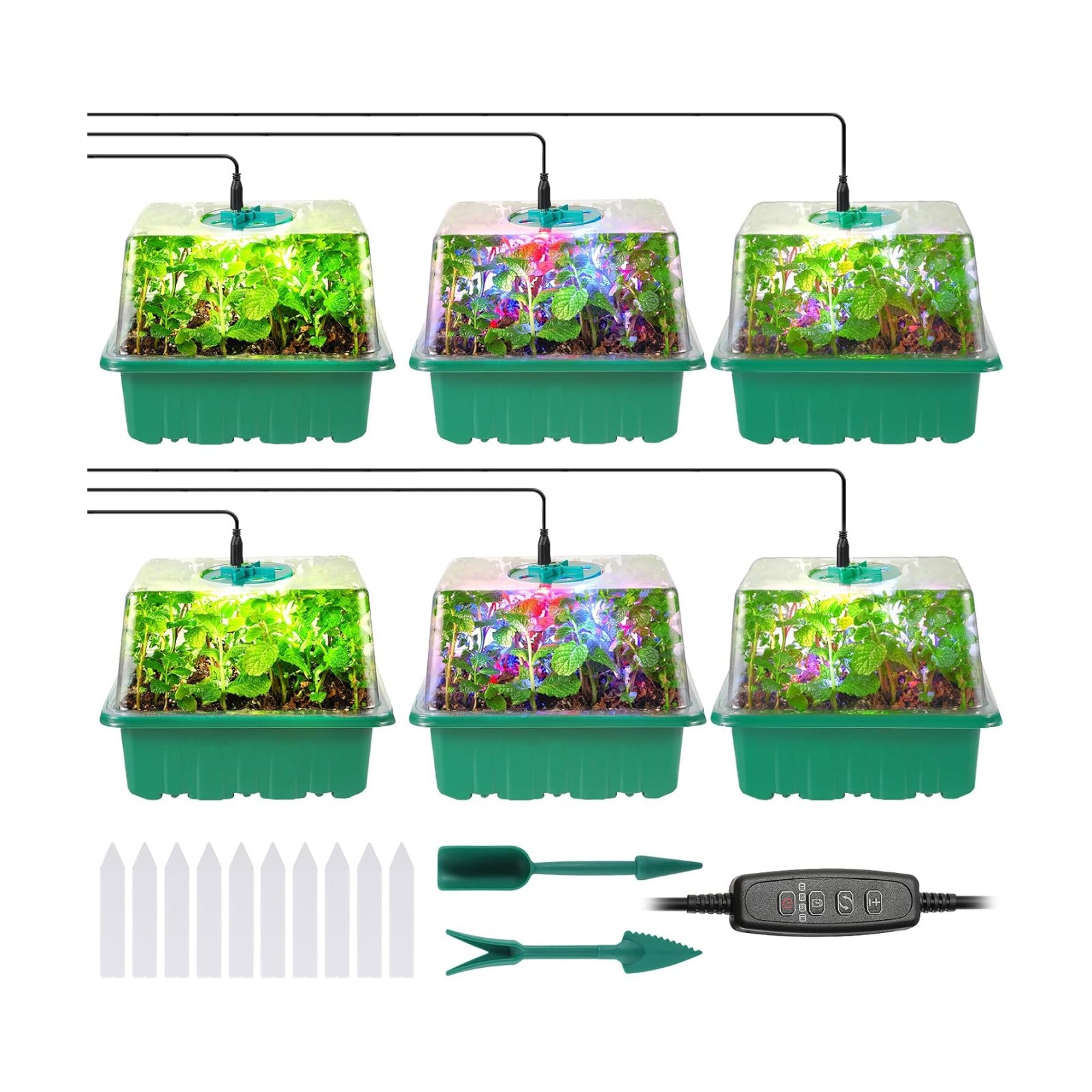 Seed Starter Trays with Grow Lights, 72 Cells Seed Starter Kit with Lights, 3 Lighting Mode, 4 Timing Set, Germination