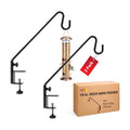 18 Inch Railing Hook, Deck Hook for Bird Feeder Pole, Durable 3-Layer Powder Coated Steel, Shepherds Hooks for Outdoor