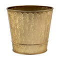 Hosley Metal Planters 7" Dia x 6" H Ideal Farmhouse Decor for Floral Arrangements Weddings, Gift Special Events Parties Outdoor Planters Gold
