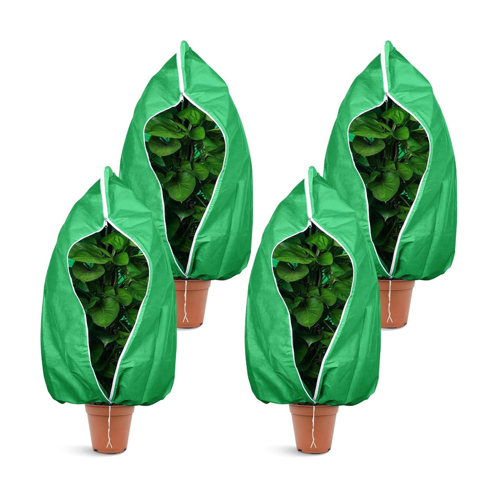 Windyun 4 Pcs Plant Covers Freeze Protection 47x40 Inch Winter Plant Protector Freeze Cover Shrub Frost Cloth with