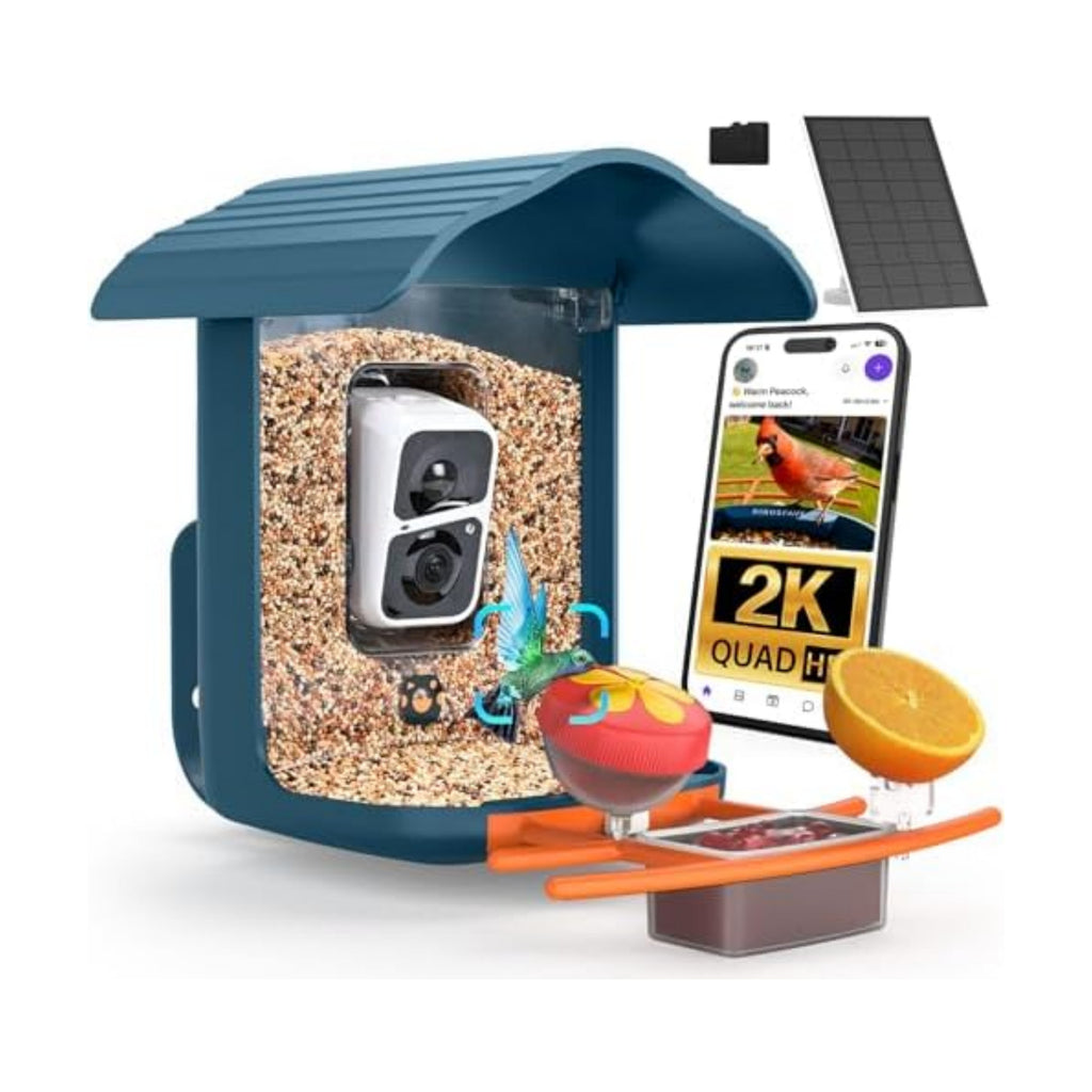 birdsnap® PAV Bird Feeder with Camera Solar Powered 2K Live Video 32GB Card