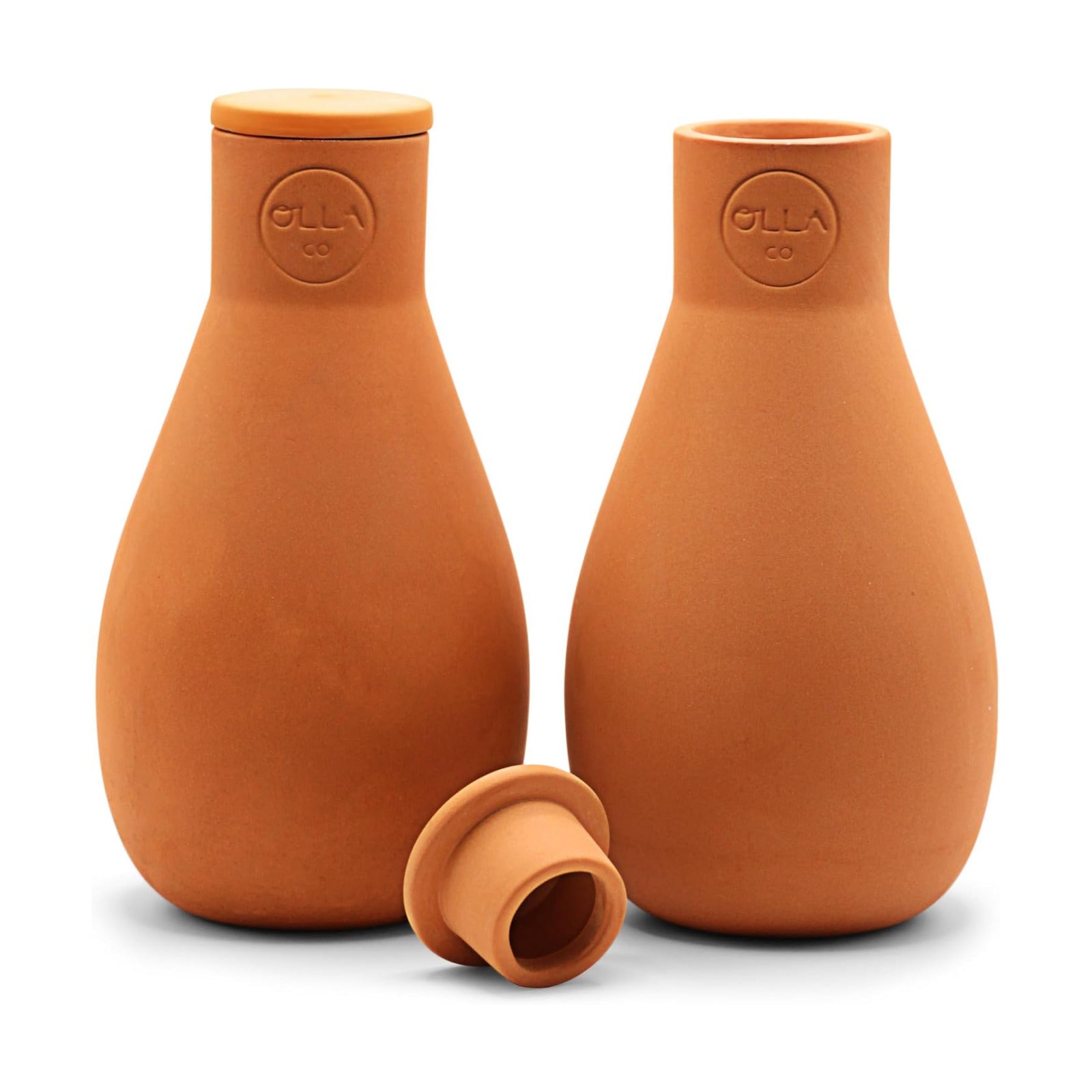 Olla Watering Pots with Lids, Terracotta Mini 2 Pack | Waters plants up to 1 ft in diameter; for gardens, raised beds