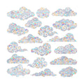 54PCS Cloud Window Clings - Anti-Collision Decals to Save Birds, Non-Adhesive Prismatic Vinyl