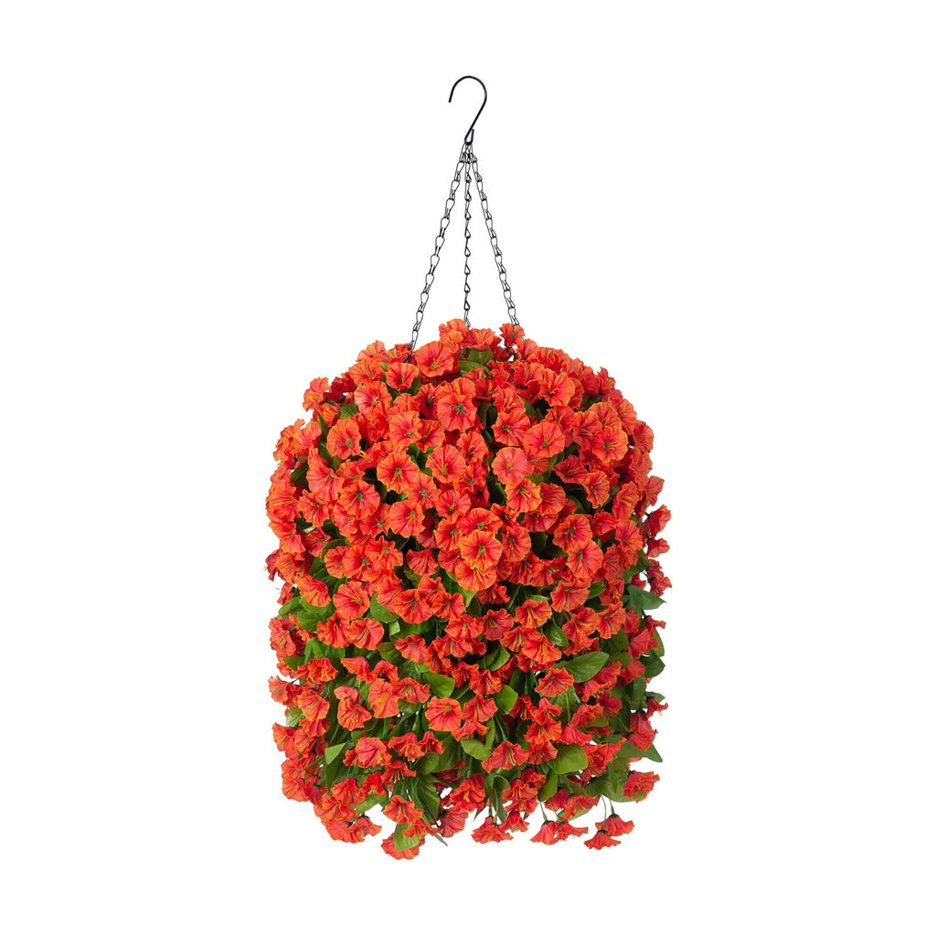 Ammyoo Artificial Faux Hanging Flowers Basket for Fall Outdoor Porch Decor