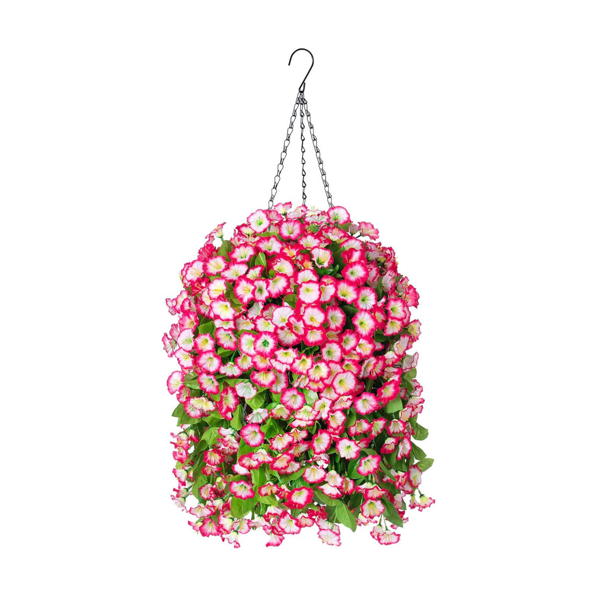 Ammyoo Artificial Faux Hanging Flowers Basket for Spring Outdoor Decor