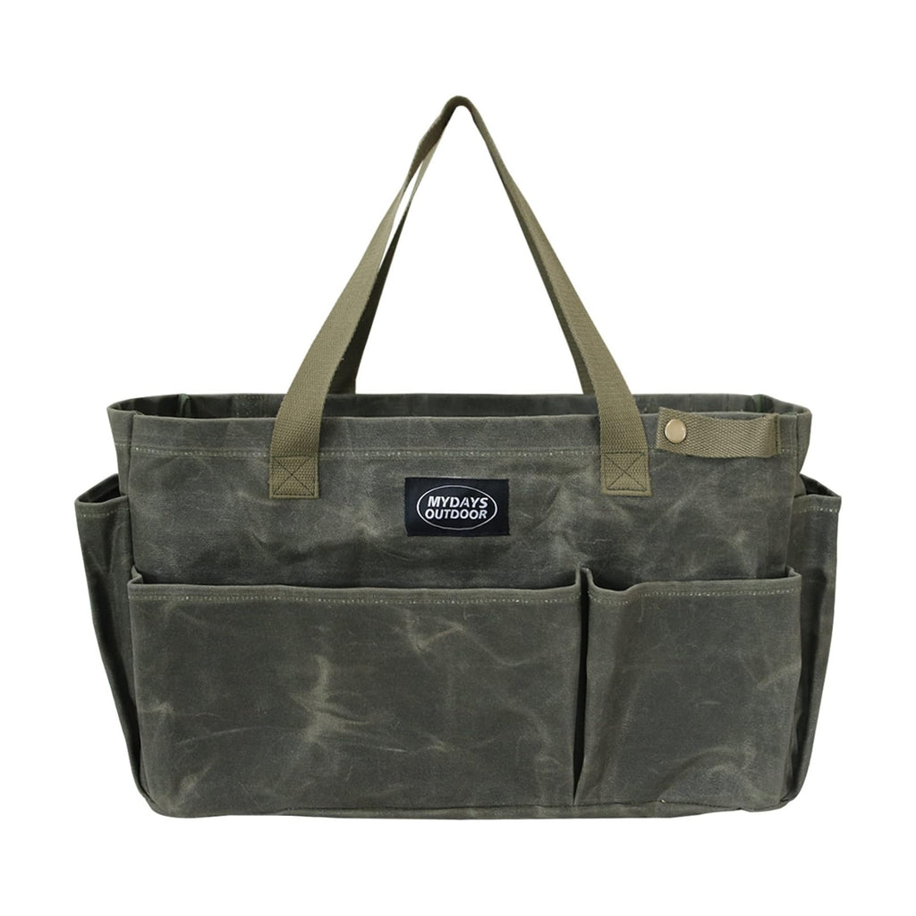Portable Garden Camping Tool Storage Bag,Waxed Canvas Firewood Carrier Tote bag,Collapsible Sturdy Garden Basket Great