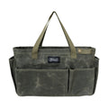 Portable Garden Camping Tool Storage Bag,Waxed Canvas Firewood Carrier Tote bag,Collapsible Sturdy Garden Basket Great